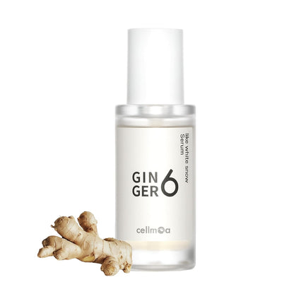 GINGER6 White Snow Brightening Face Serum 30ml | 70% Ginger Water | Anti-Aging Korean Skincare | Hyaluronic Acid, Niacinamide & Peptides | Firming, Hydration & Pigmentation Care | Vegan & Cruelty-Free