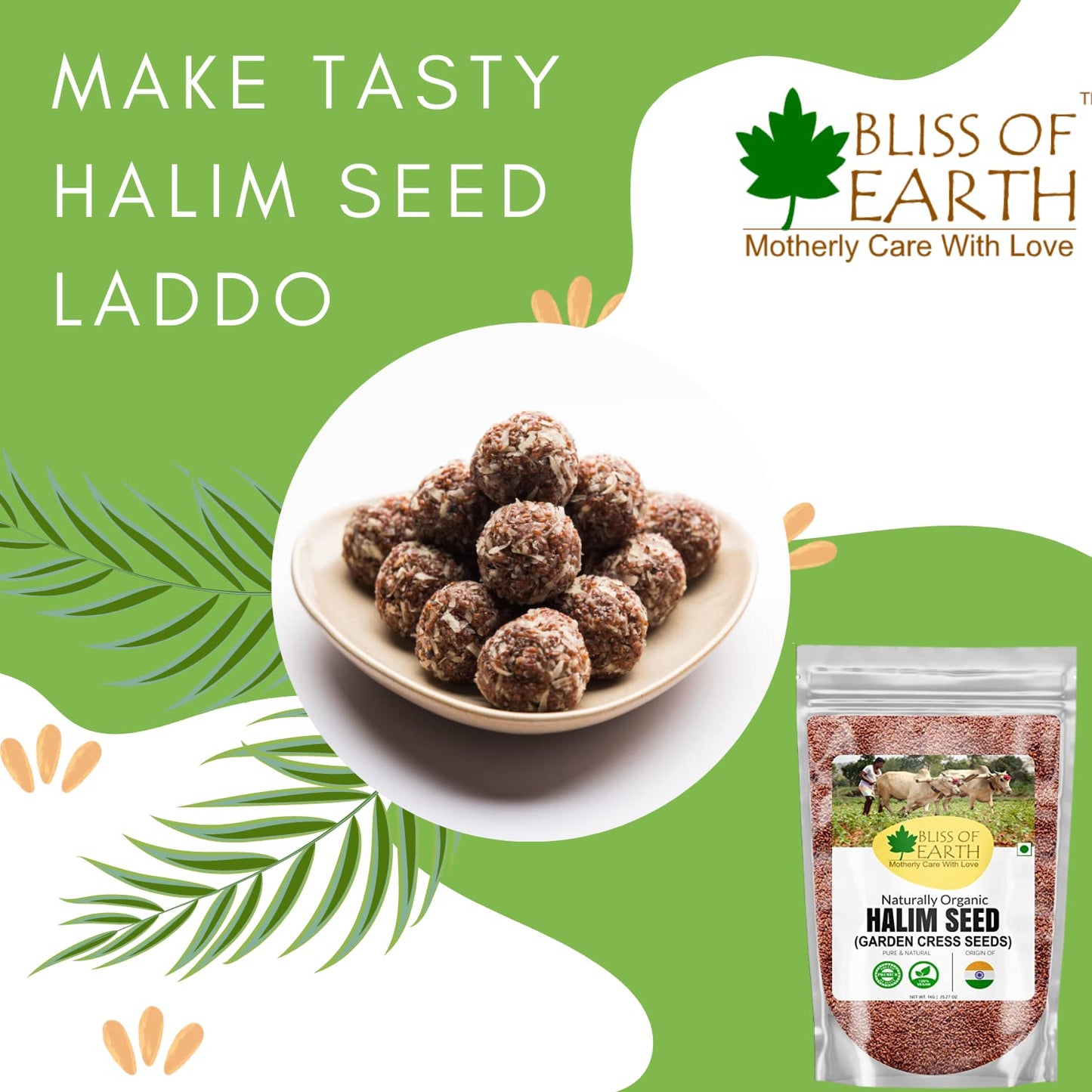 Bliss of Earth Halim Seeds Organic for Eating | 600gm Halim Seeds for Eating | Aliv Organic | Garden Cress | Rich in Nutrients & Perfect for Hair & Immunity | Fibre Rich
