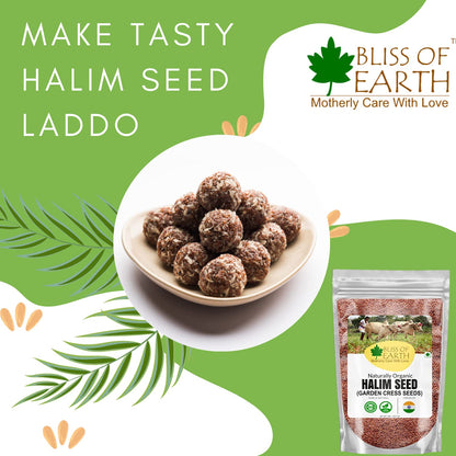 Bliss of Earth Halim Seeds Organic for Eating | 600gm Halim Seeds for Eating | Aliv Organic | Garden Cress | Rich in Nutrients & Perfect for Hair & Immunity | Fibre Rich