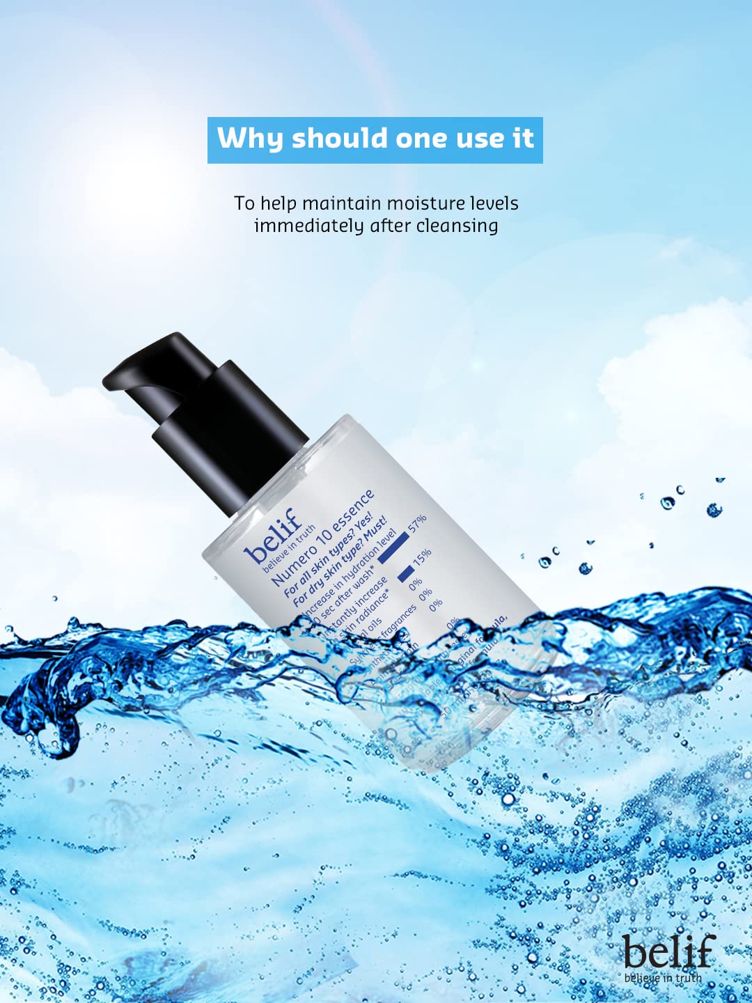 Belif Numero 10 Essence, Lightweight Hydrating Face Serum | Increases Skin's Hydration Instantly | Intensely hydrates, smooths, and replumps skin Korean Skin Care Products | (50 ml)