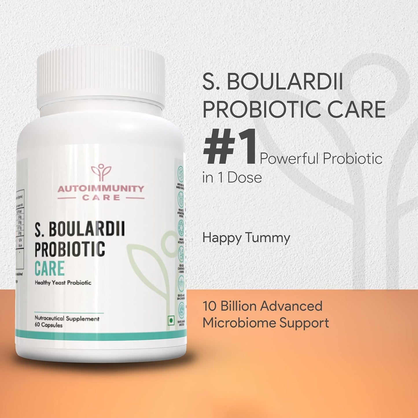 S. Boulardii Care â€“ Saccharomyces Boulardii Probiotic Supplement | 10 Billion CFU | Probiotics Supplement for Gut Health, Intestinal Lining & Microbial Balance | 60 caps (60 doses)