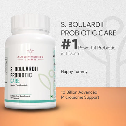 S. Boulardii Care â€“ Saccharomyces Boulardii Probiotic Supplement | 10 Billion CFU | Probiotics Supplement for Gut Health, Intestinal Lining & Microbial Balance | 60 caps (60 doses)