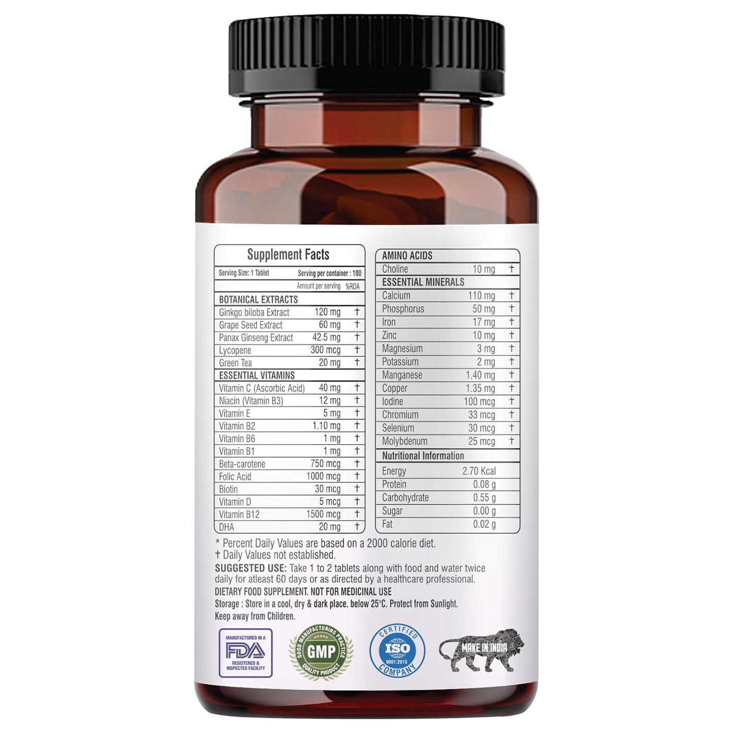 Multiwomen One Daily Multivitamin for WOMEN| 100 Tablets | 27 Premium Ingredients | Promotes Women's Well-Being | Supports Muscle Function | Boosts Immunity | Improves Memory & Focus