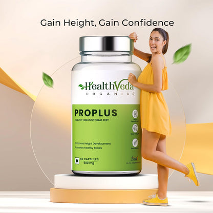 HEALTH VEDA ORGANICS PRIVATE LIMITED ProPlus, 500mg | Improves Bone Strength | 60 Veg Capsules | For Both Men & Women