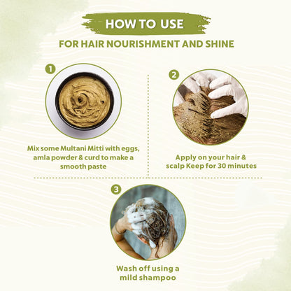 INDUS VALLEY BIO Organic Multani Mitti Powder | Healing Clay | Bentonite Clay- 300gm+50gm