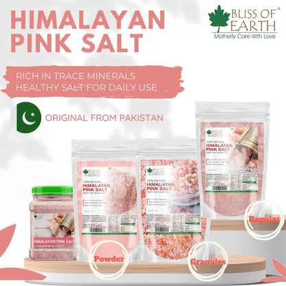 Bliss of Earth Pakistani Himalayan Pink Salt Fine Powder For Healthy Cooking, Natural Substitute of White Salt, Saindha Namak Pure 500gm