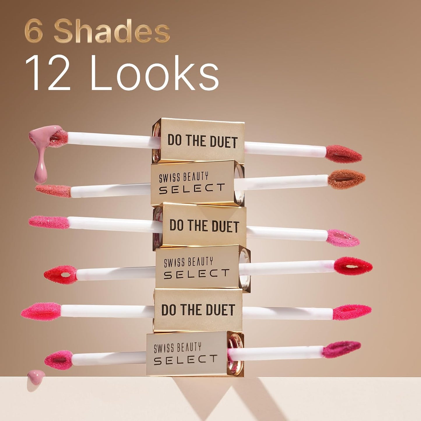 Swiss Beauty Select Do The Duet Lipstick | Matte Liquid Lipstick + Tinted Gloss | Infused with Vitamin E and Jojoba Oil | Shade-Lady Pink, 3ml |