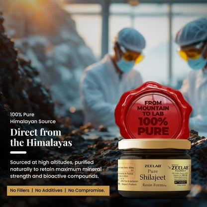 Zeelab Shilajit Pure Resin 20gm | 100% Pure Himalayan Shudh Shilajeet | Natural Source of Fulvic Acid & Minerals | Supports Energy, Stamina, Strength & Vitalityâ€“ 20gm