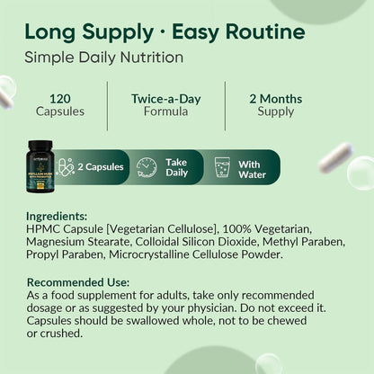 Ambrosial Psyllium Husk Capsules - 4000 MG with Probiotics: Detoxify and Revitalize Your Digestive System with Natural Fiber Support - 120 Vegan Capsules