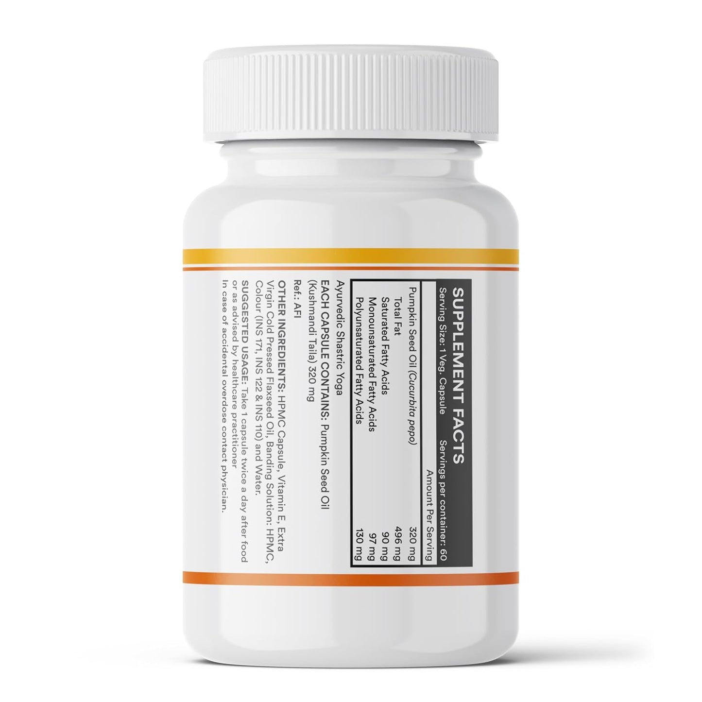 INLIFE Pumpkin Seed Oil Capsules | Extra Virgin Cold Pressed Pure Oil | Plant-Based Phytosterols | Prostate Health Support & Immunity | 60 Vegetarian Capsules