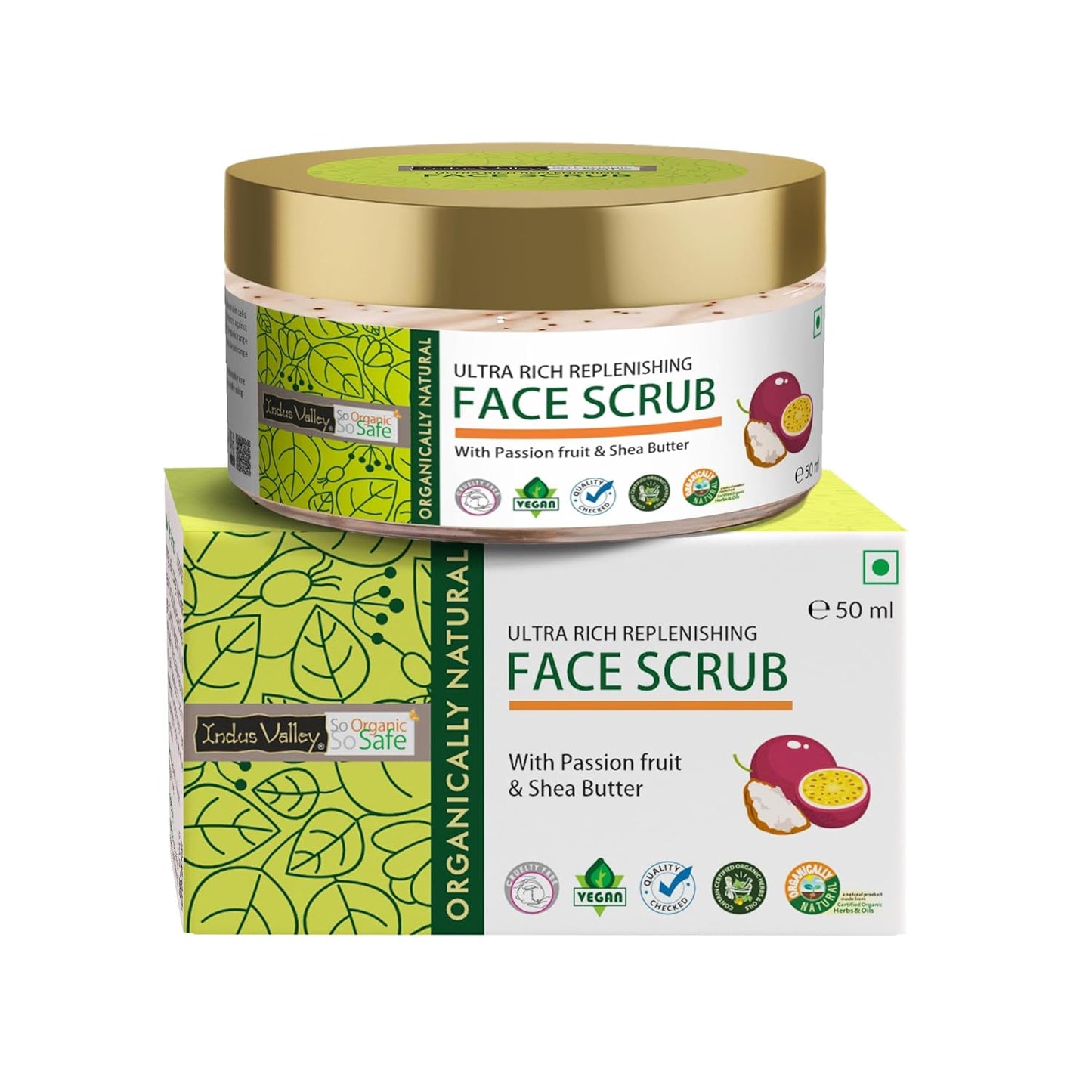 INDUS VALLEY Ultra Rich Replenishing Shea Butter Fruit Face Scrub - (50ml)