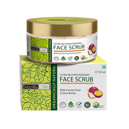 INDUS VALLEY Ultra Rich Replenishing Shea Butter Fruit Face Scrub - (50ml)