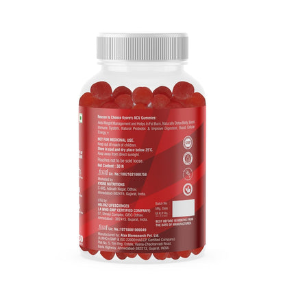 Nutritions ACV Gummies With Mother | Apple Cider Vinegar 30 Vegan Gummies For Women and Men | Formulated For Appetite Control, Improves Digestive and Gut Health