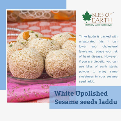 Bliss of Earth Organic Unpolished White Sesame Seeds 600 gm For Eating, Raw Til Seeds