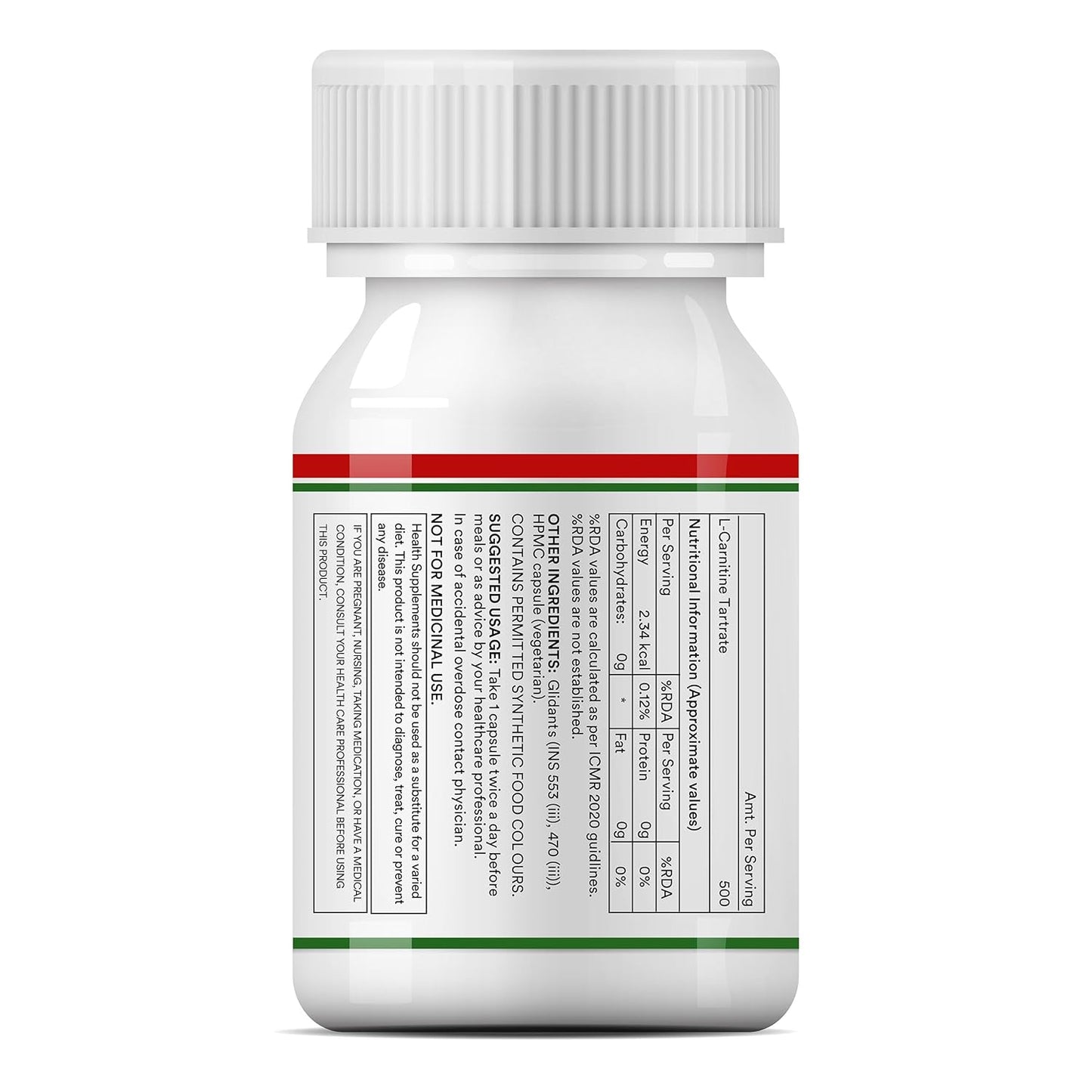 INLIFE L-Carnitine Tartrate Capsules 1000mg | Supports Muscle Health & Excercise Recovery | Supplement for Men Women - 60 Vegetarian Capsules (Pack of 1, 60)