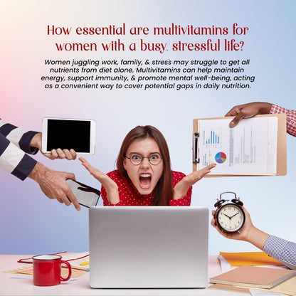 Herbal max Multivitamins Tablets for Men and Women with Zinc, Vitamin C, Vitamin D3, Multiminerals and Ginseng Extract, Enhances Energy, Stamina & Immunity - 60 Tablets