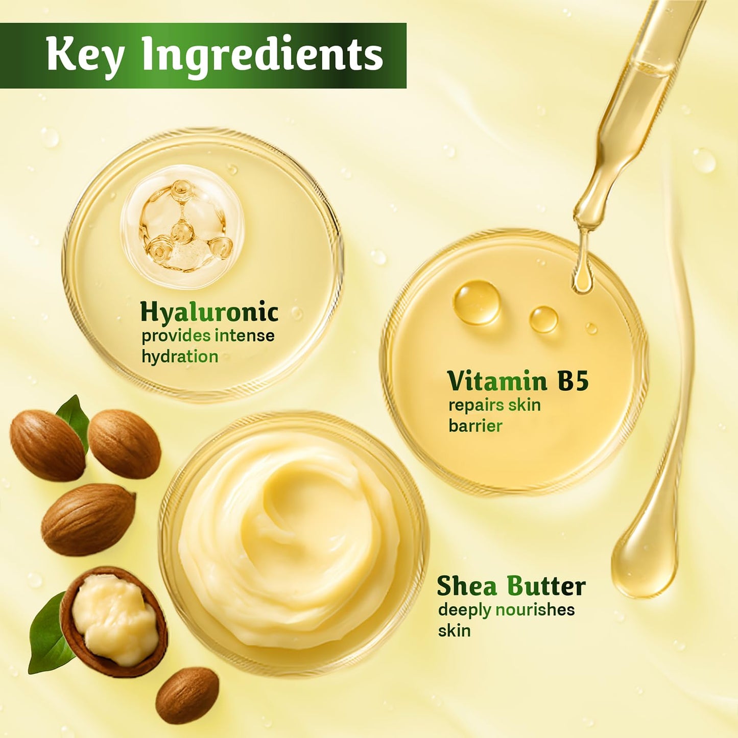 Nyle Serum Body Lotion for All Skin Types | Shea Butter + Hyaluronic + Vitamin B5 | Lightweight, Non-Sticky | 48H Moisturization | Deep Nourish & Soft Skin | 400ml