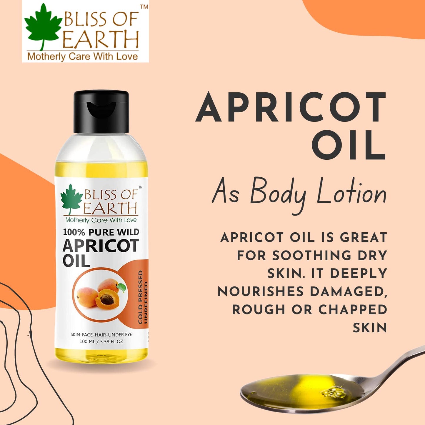 Bliss of Earthâ„¢ Wildcrafted Himalayan Apricot Oil Coldpressed & Unrefined (100 ML)