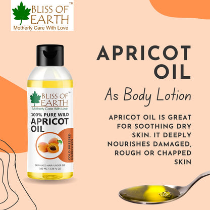 Bliss of Earthâ„¢ Wildcrafted Himalayan Apricot Oil Coldpressed & Unrefined (100 ML)