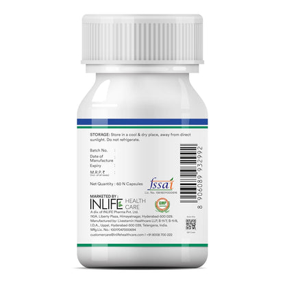 INLIFE Eye Health Supplements | Eye Care Vitamins Lutein, Zeaxanthin, Grape Seed, Bilberry, Zinc, Selenium, Lycopene - 60 Vegetarian Capsules (Pack of 1, 60)
