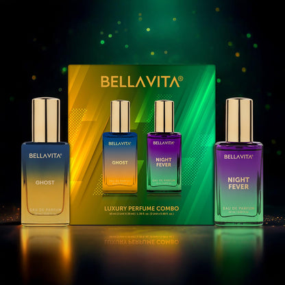 BELLAVITA Ghost & Night Fever | Long Lasting 2x20ml EDP Perfume for Man and Woman | with Bergamot, Cedarwood | Premium Unisex Fragrance for Men and Women