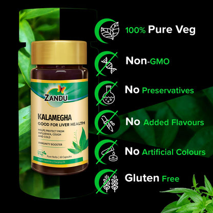 Zandu Kalamegha: An Ayurvedic Formula for Supporting Liver Functions | Helps Protect Against Cold & Cough and Acts as an Immunity Booster| Maintains Overall Health & Well-being