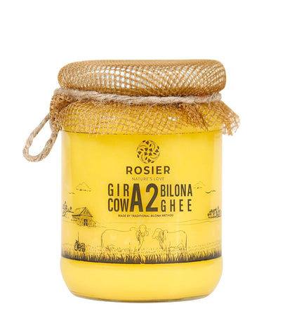 ROSIER A2 Gir Cow Ghee | Traditional Bilona Method A2 Gir Cow Ghee | Grassfed, Pure and Healthy Desi Cow Ghee