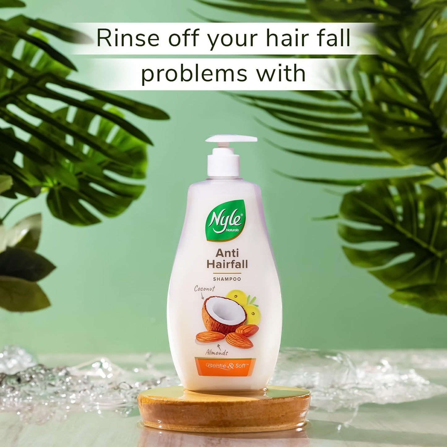 Nyle Naturals Strong & Healthy Anti Hairfall 2 In1 Shampoo With Active Conditioner, With Almonds And Green Gram Sprouts, 400ml