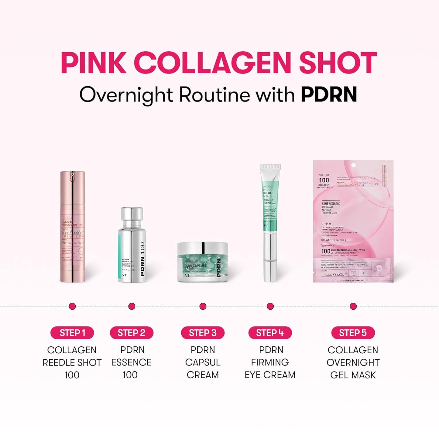 VT COSMETICS Collagen Reedle Shot 100 â€“ Korean Skincare Micro-Spicule Ampoule with Collagen for Hydration Support, Skin Elasticity Care, Smooth Texture and Lightweight Absorbing Serum | 50ml