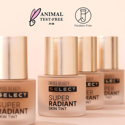 Swiss Beauty Select Super Radiant Hydrating Skin Tint | With Hyaluronic acid | Provides Natural, Dewy Glow | Shade- Creamy Glow, 30gm