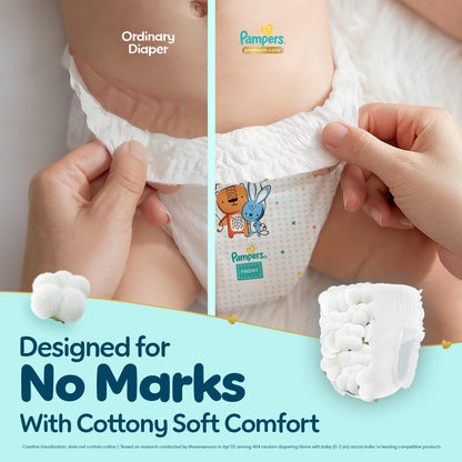 Pampers Premium Care Pant Style Baby Diapers XL 72 Count | No Marks Design | Voted India’s #1 Softest Diaper | All in 1 diaper with 360 Cottony Softness