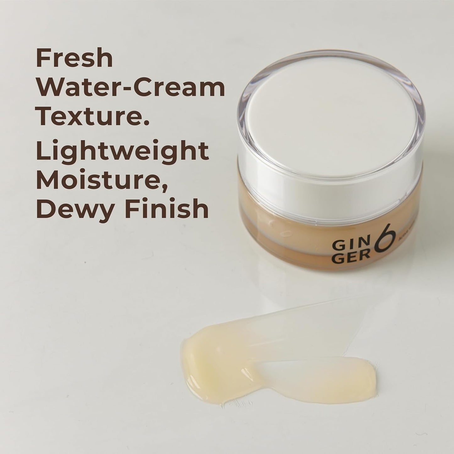 GINGER6 Active Water Cream 50g | 76% Ginger Extract | Niacinamide Brightening| Adenosine Anti-Wrinkle| 10 Hyaluronic Acid Hydration | Peptide Complex Anti-Aging | Korean Moisturizer for All Skin Types