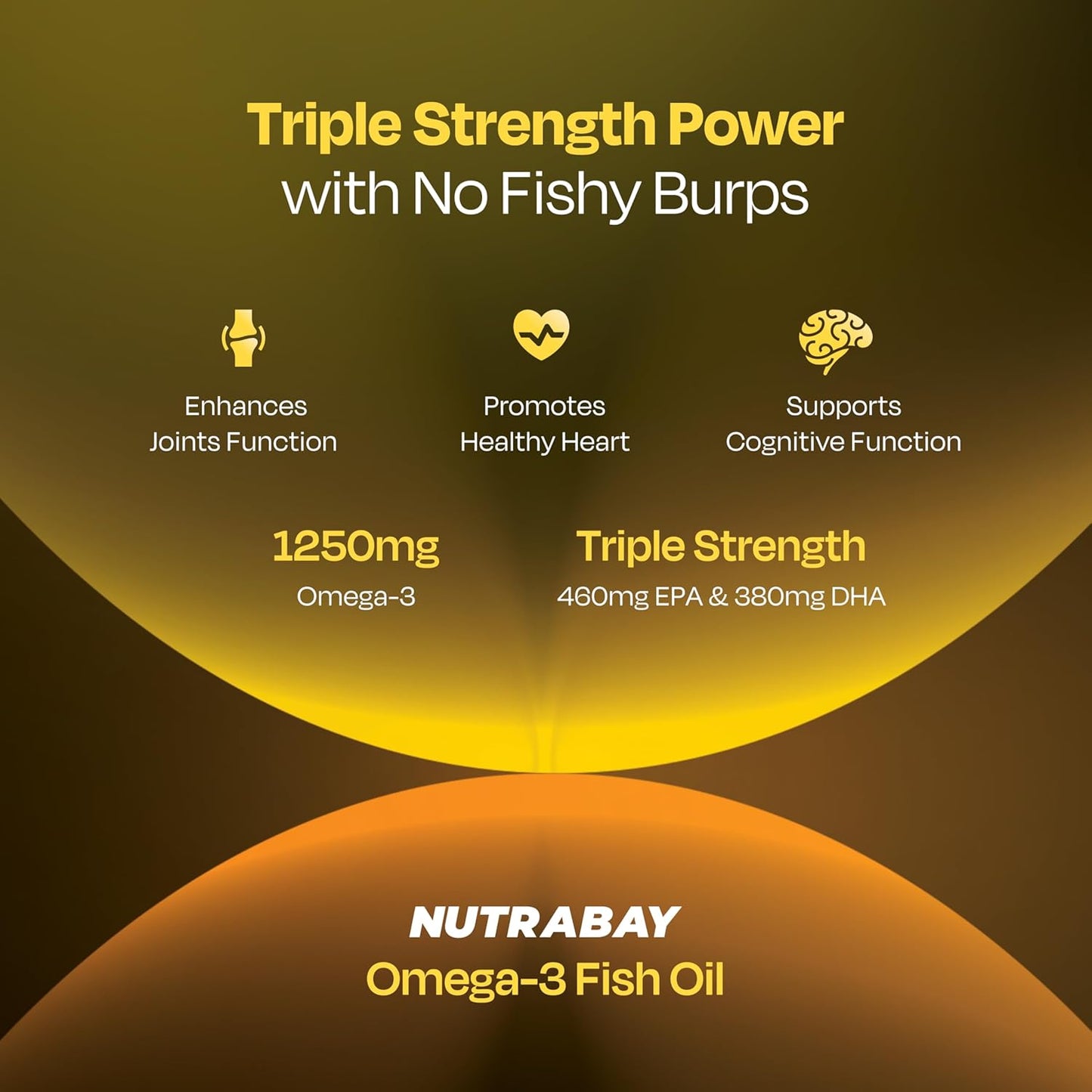 Nutrabay Pro Fish Oil Omega 3 (Triple Strength) - 1000mg for Adults, Capsules 60 Count