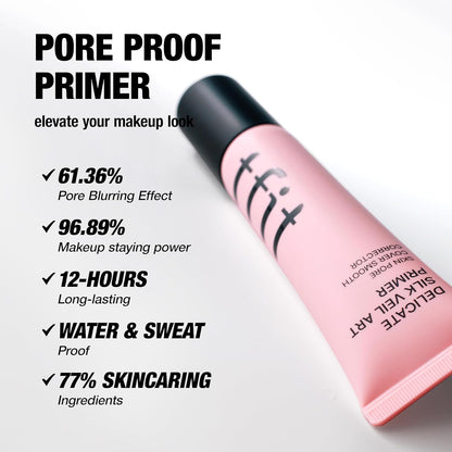 TFIT Delicate Silk Veil Art Primer - Korean Makeup, Poreless Matte Makeup Primer for Oily Skin (Lightweight, Hydrating), Blurring Pore Filler, Smooths fine linesï¼ŒLong-Lasting Blur Effect, 1.01FL. Oz.