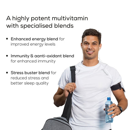 TrueBasics Advanced Multivitamin For Men & Women (60 Tablets) | With Clinically Researched Ingredients & Herbal Extracts | For Immunity, Energy & Stress-Relief