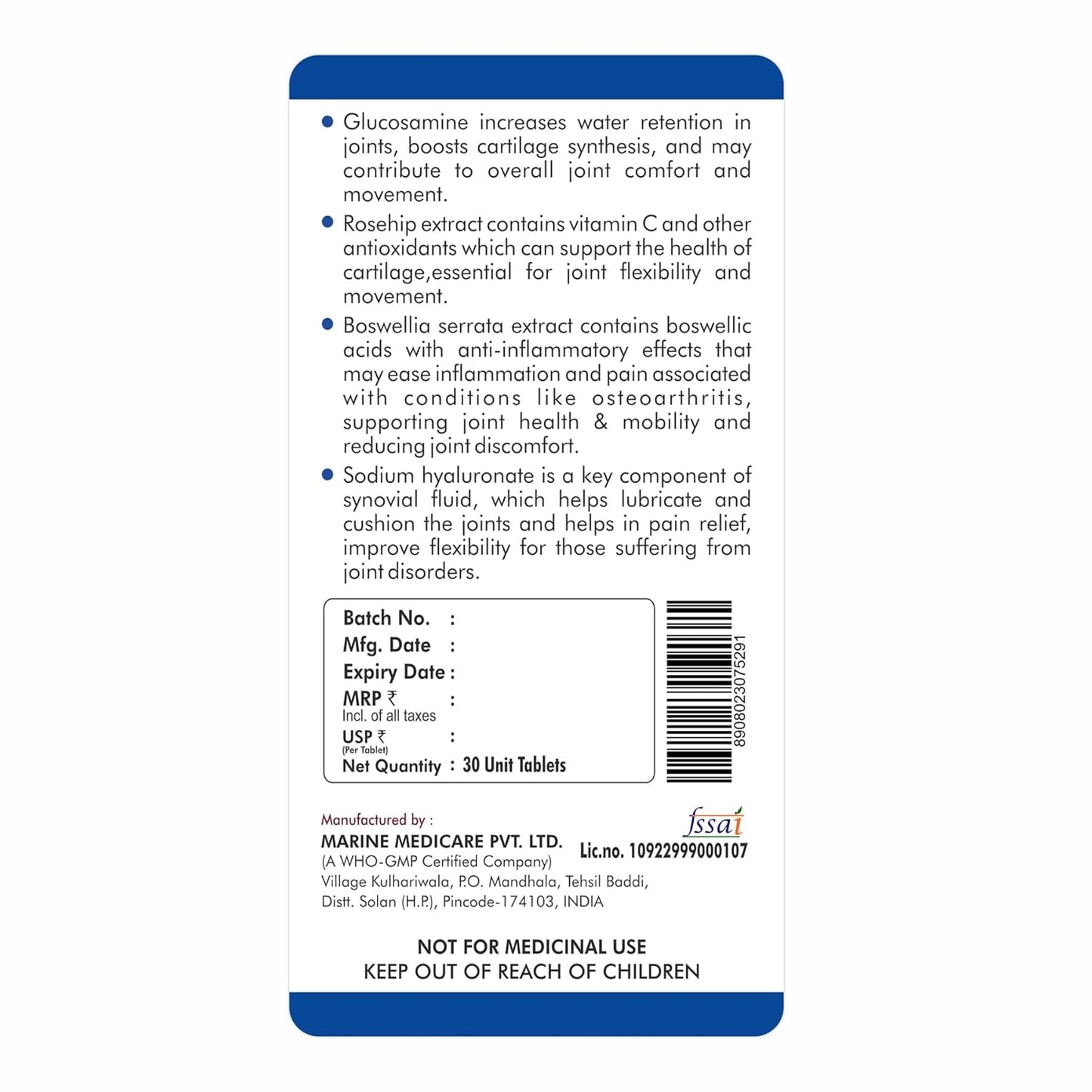 Fytika Flexi Move - 30 Tablets | Joint Support Supplement, Glucosamine, Rosehip, Boswellia Serrata, Supports Bone, Joint, Cartilage Health, For Men, Women