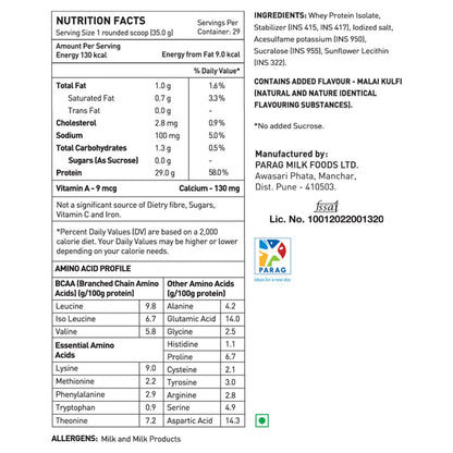 avvatar ISORICH WHEY PROTEIN | 1Kg | Malai Kulfi Flavour | 29g Protein | 29 Servings | Isolate