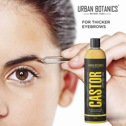 UrbanBotanicsÂ® Cold Pressed Castor Oil for Hair Growth, Skin Care, Moisturising Dry Skin, Nails, Eyelash - Virgin Grade - 100ml
