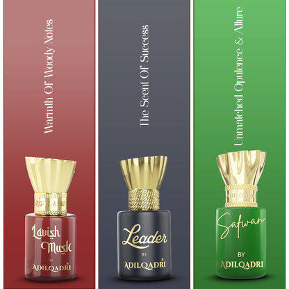 Adilqadri Assorted Luxury Attar Combo Perfume Gift Set for Men & Women (Pack of 6) â€“ Non-Alcoholic Roll-On attar Collection | Long-Lasting Fragrance Set | Gift Hamper for Him & Her | Ideal for Special Occasions | 5.5ml Each