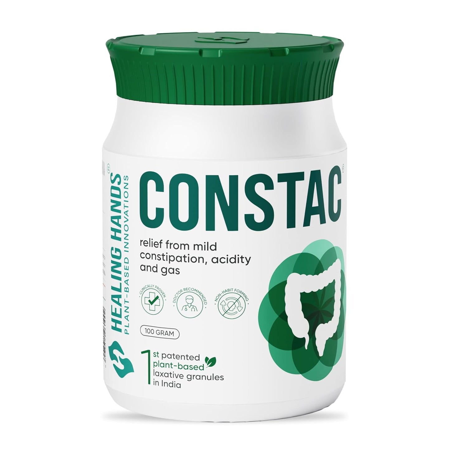 Healing Hands Constac for Relief in Mild Constipation - Mild, Safe, Clinically Proven Ayurvedic Granules 100g