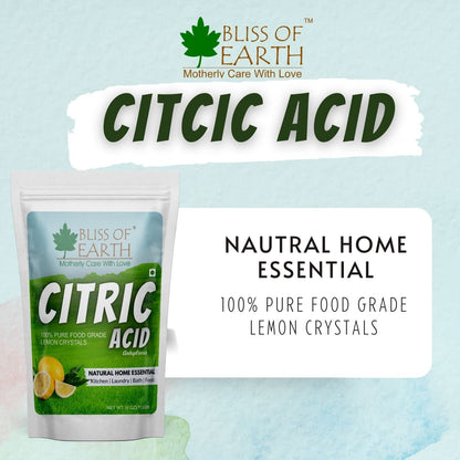 Bliss of Earth Citric Acid Powder For Food 113gm | Anhydrous Lemon Salt For Cleaning Purpose | citric acid powder for cleaning and plant growing