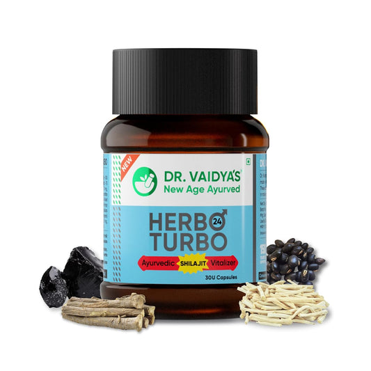 Dr. Vaidyaâ€™s Herbo24Turbo Capsules | Supports Vitality | For Strength, Stamina & Power | Shuddha Shilajit, Safed Musli | Sugar Free | Pure Ayurvedic Extracts | 30 capsules