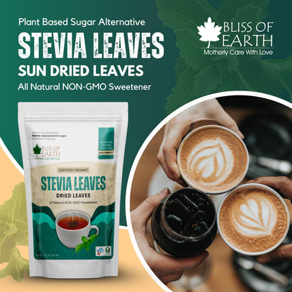 Bliss of Earth Organic Stevia Leaves Dried, Natural & Sugarfree, Best Taste, 100GM