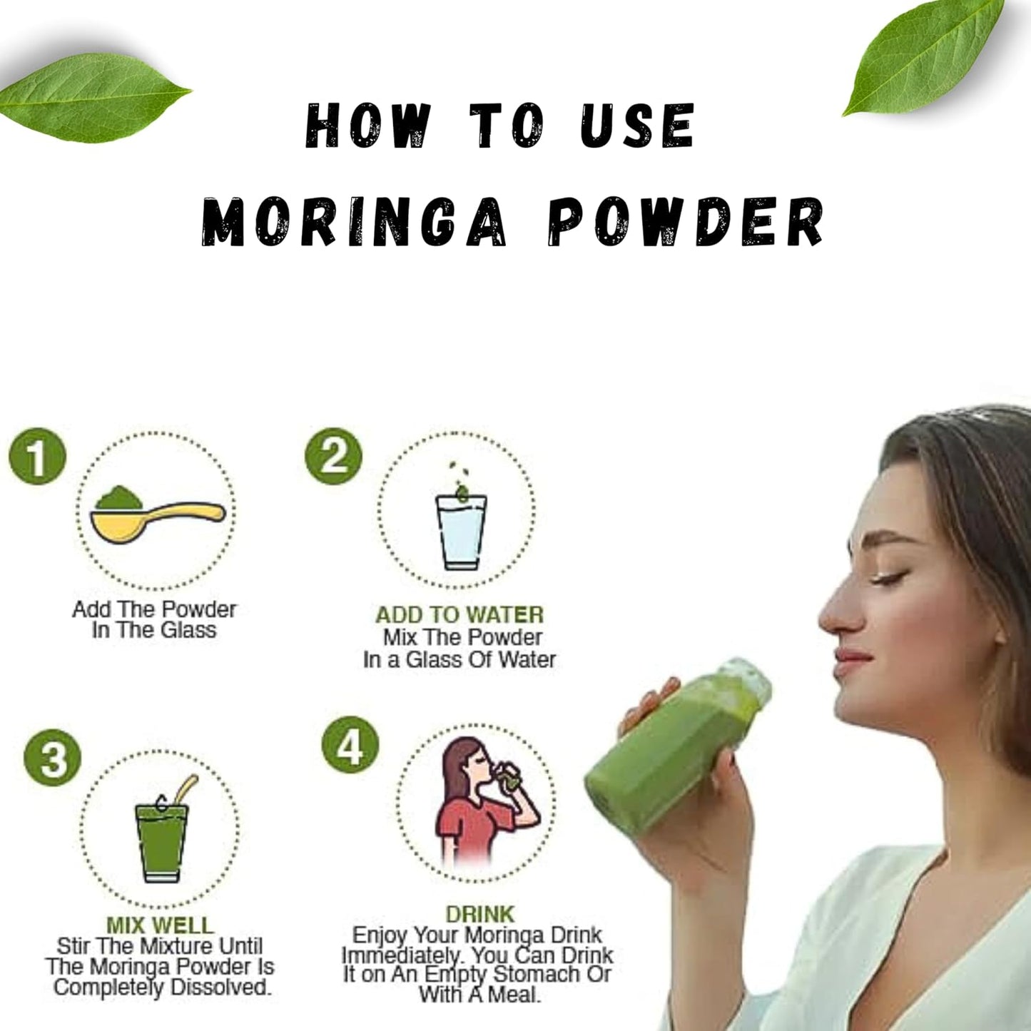 Nutritions Moringa Powder for Weight Loss - 100 Gm | Drumstick Leaf Powder | Natural Multi-vitamin | Anti-Oxidant | Good for Hair & Skin | Pack of 1