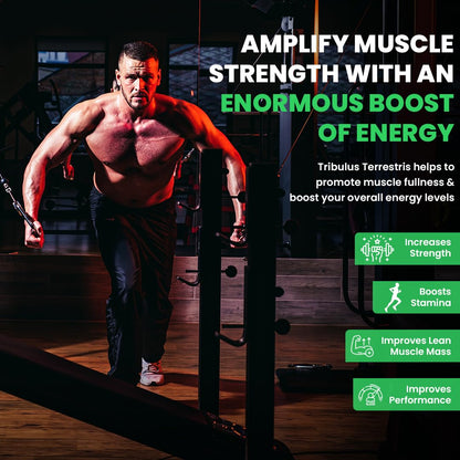 Naturyz Testo-6 Plant based Supplement For Men 2100mg per serving with Maximum Strength 1000mg Tribulus Terrestris, Safed Musli, Kaunj, Ashwagandha for Muscle gain, Stamina & Strength - 60Tablets
