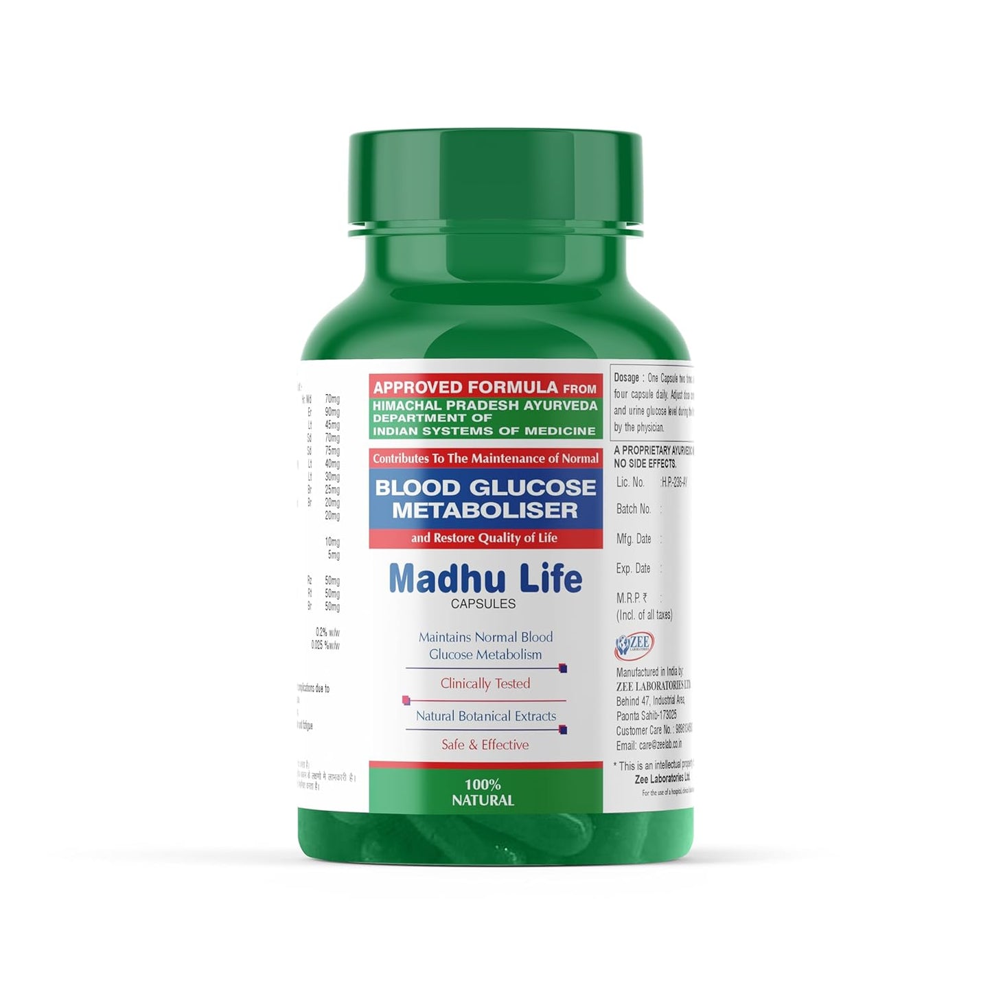 Zeelab Madhu Life Capsules | 100% Natural Ayurvedic Medicine For Diabetes