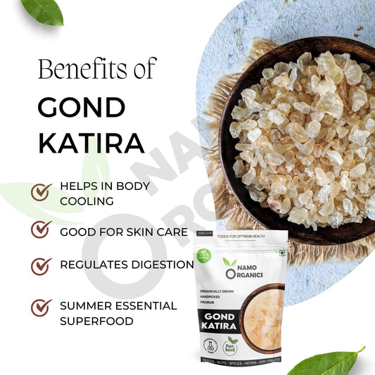 Namo Organics - Gond Katira Pure - 400 Gm (Edible Gum) - Almond Gum Badam Pisin