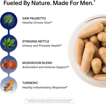 Snap Supplements Prostate Health Supplements for Men, Supports Urinary Tone and Healthy DHT Balance with Saw Palmetto for Men, Stinging Nettle, Beta-Sitosterol, 90 Capsules (30-Day Supply)