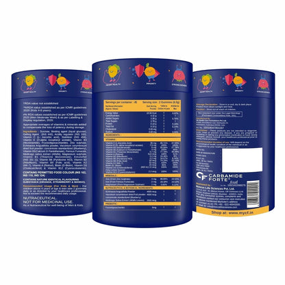 Carbamide Forte Multivitamin For Kids | Multivitamin Gummies For Kids | Multivitamin Gummies For Immunity | Vitamin Gummies For Immunity With No Added Sugar | 90 Gummy Bears
