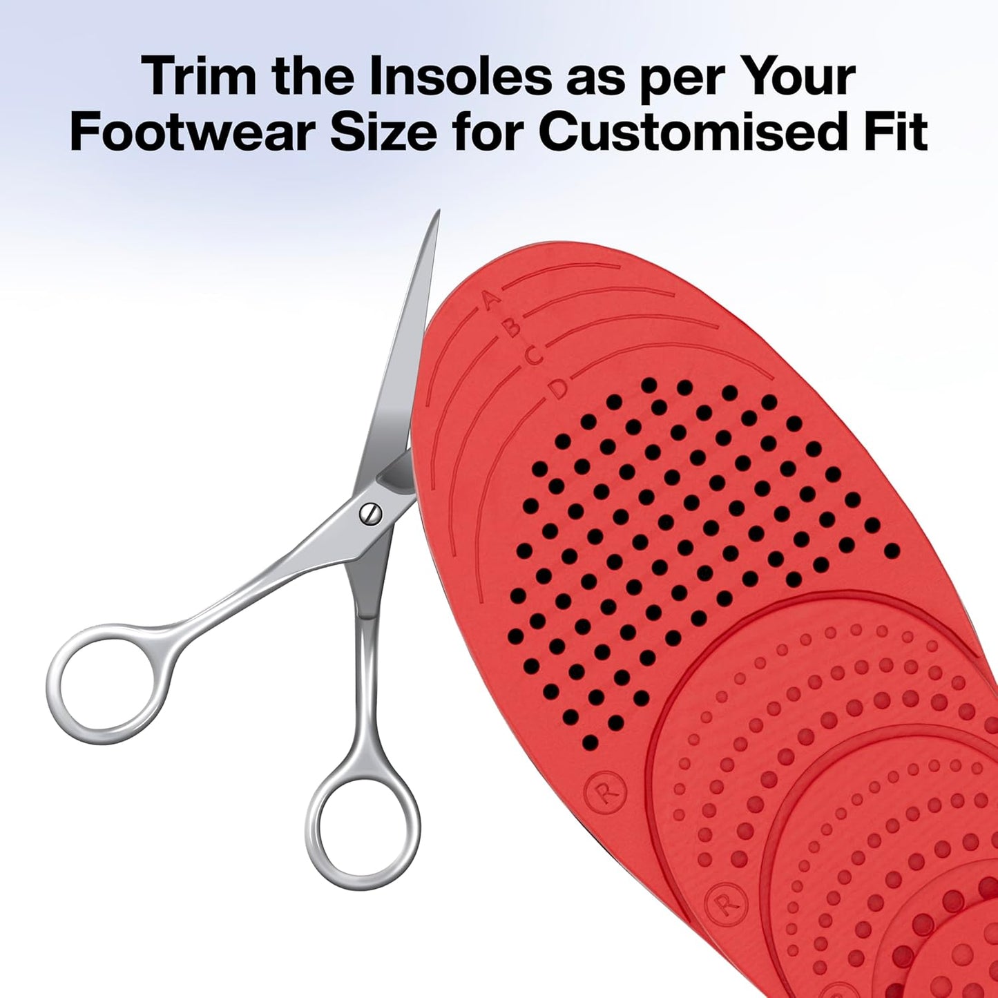 FOVERA Height Increasing Insoles - Gel Height Increase Insole for Shoe for Women - Heel Lift Shoe Pads with 4 Level of Height - Trim to Fit, Breathable Fabric (Regular: 5-9 UK, Pack of 1)